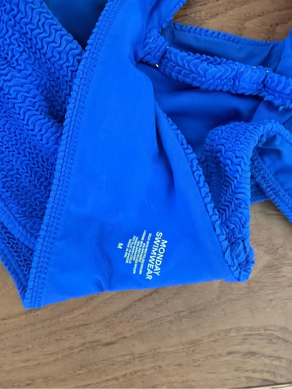 Monday Swimwear Cobalt Blue Textured Underwire Bikini